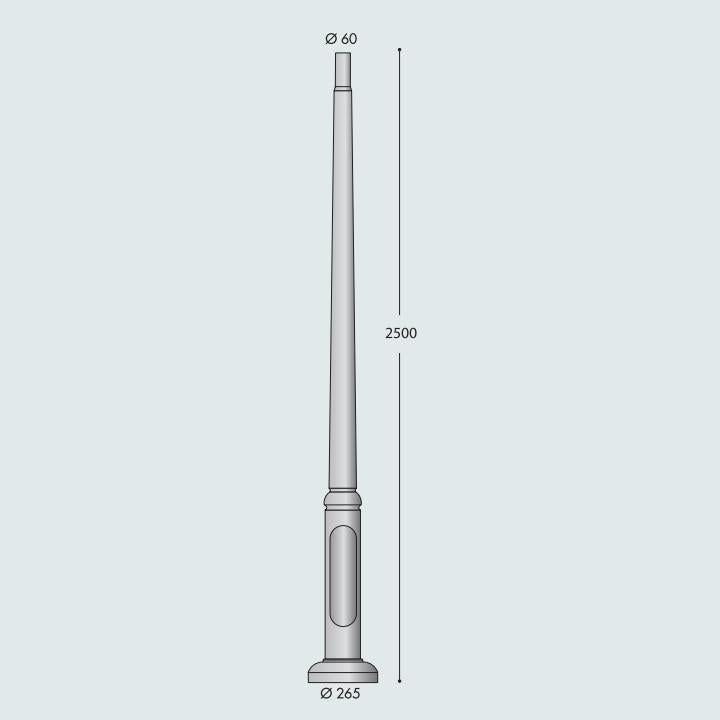 PALO EKTOR 2,5MT + TESTA GIORGIO GRIGIO OPALE  2XE27