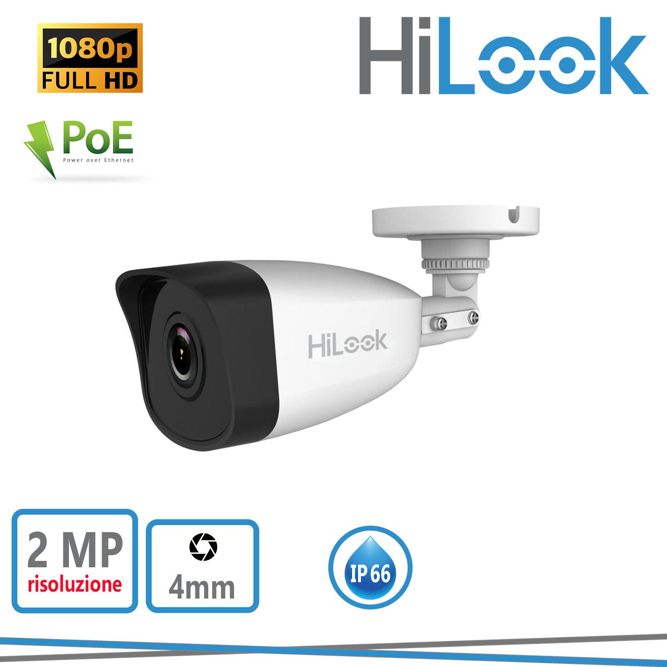 BULLET IP 2MP 4MM POE METAL HILOOK