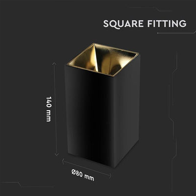 GU10 FITTING QUADRATO ORO NERO