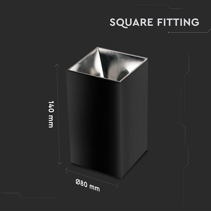 GU10 FITTING QUADRATO NERO SATINATO