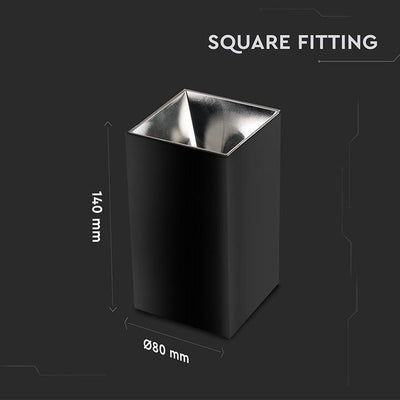 GU10 FITTING QUADRATO NERO SATINATO