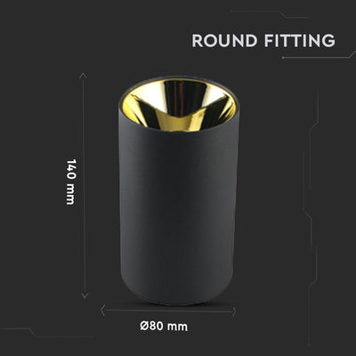 GU10 FITTING ROTOND ORO NERO