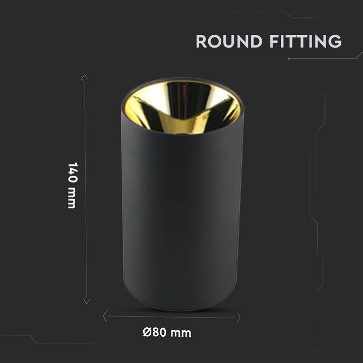 GU10 FITTING ROTOND ORO NERO