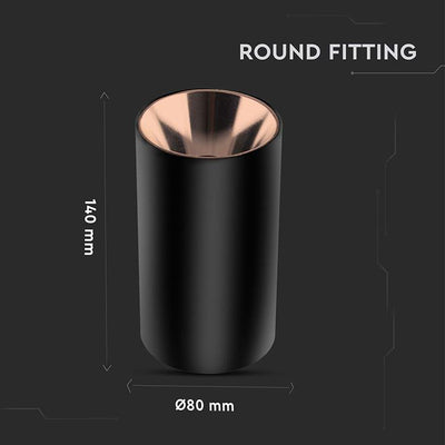 GU10 FITTING ROTONDO NERO ORO ROSA