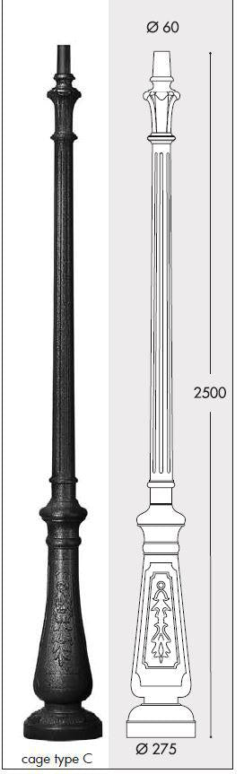 PALO NEBO 2,5MT NERO D.60MM