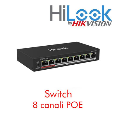 SWITCH 8CH 100M POE + 1 UPLINKGESTITO FAST ETHERNET A 8 PORT