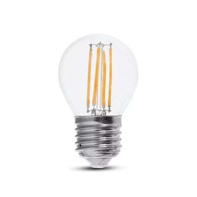 LED LAMPADINA 6W FILAMENTO E27 G45 TRASPARENTE 4000K 130LM/W
