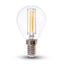 LED LAMPADINA 6W FILAMENTO E14 P45 TRASPARENTE 2700K