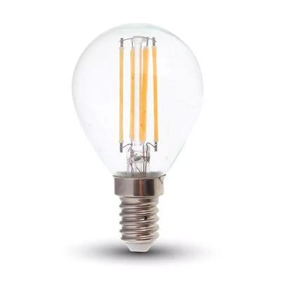 LED LAMPADINA 6W FILAMENTO E14 P45 TRASPARENTE 2700K