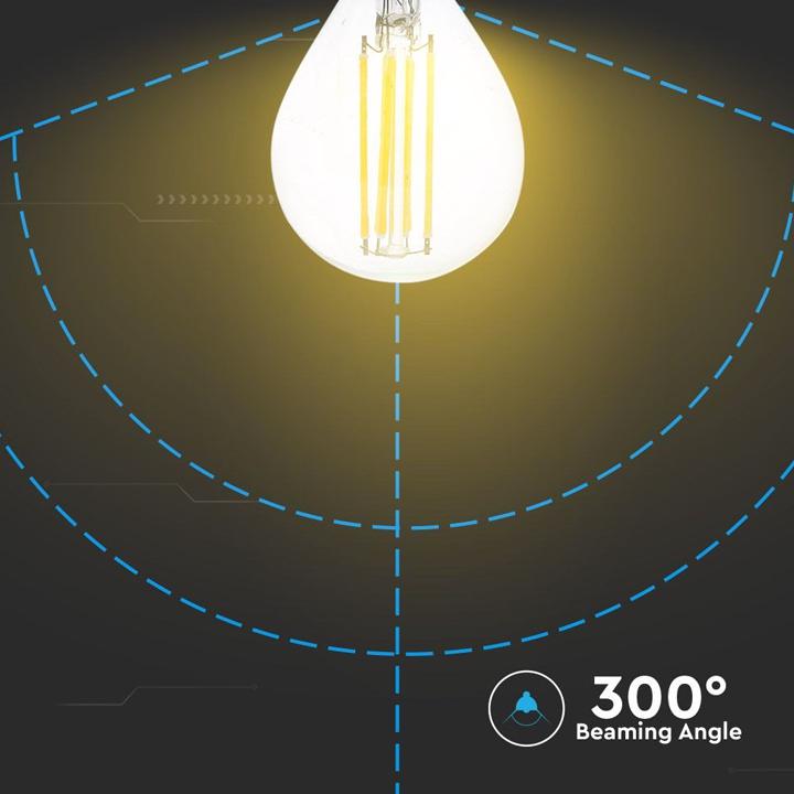 LED LAMPADINA 6W FILAMENTO E14 P45 TRASPARENTE 2700K