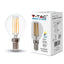 LED LAMPADINA 6W FILAMENTO E14 P45 TRASPARENTE 2700K 130LM/W