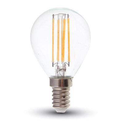 LED LAMPADINA 6W FILAMENTO E14 P45 TRASPARENTE 2700K 130LM/W