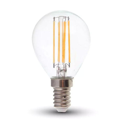 LED LAMPADINA 6W FILAMENTO E14 P45 TRASPARENTE 4000K