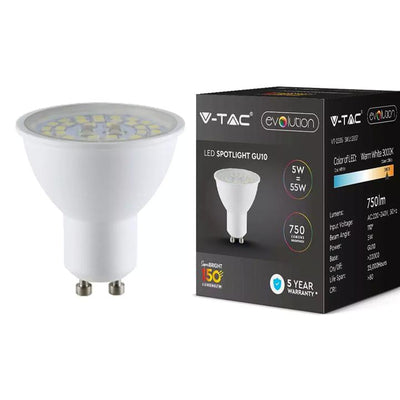 LED LAMPADINA SAMSUNG CHIP GU10 5W TRASPARENTE 3000K 110   160LM/W