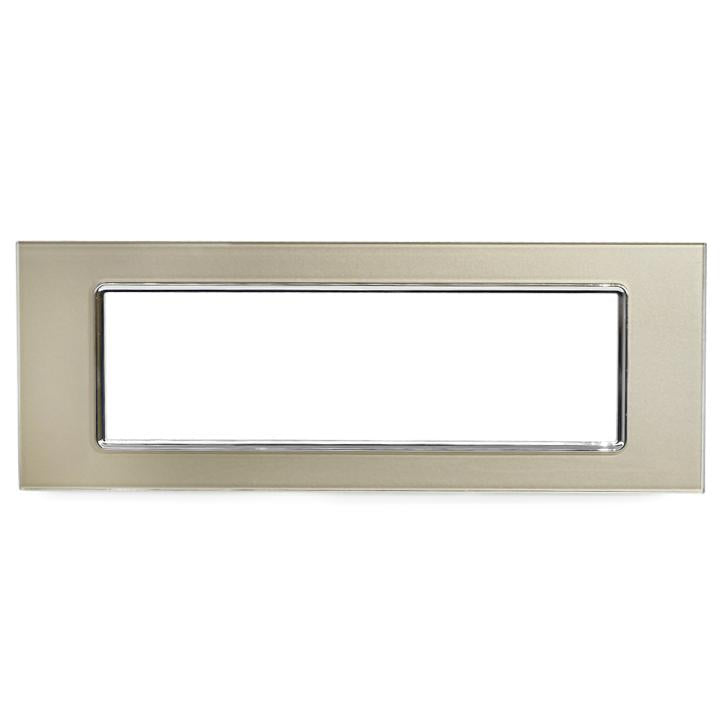 PLACCA 8007BL-4 7P CHAMPAGNE/INT-LGT VETRO