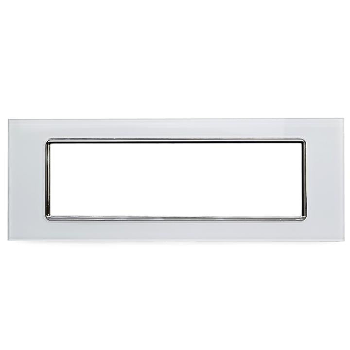 PLACCA 8007BL-1 7P BIANCA/INT-LGT VETRO