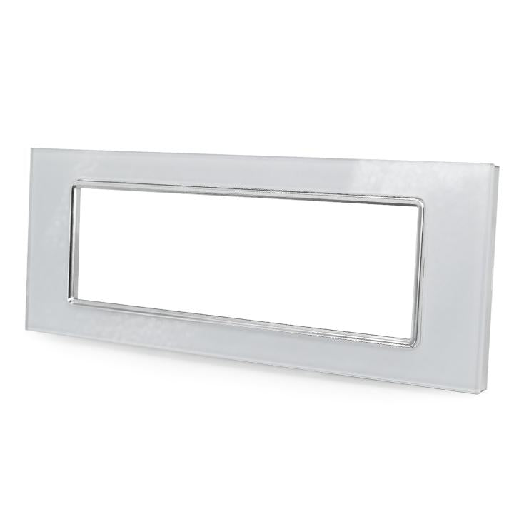 PLACCA 8007BL-1 7P BIANCA/INT-LGT VETRO