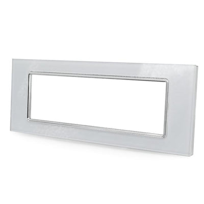 PLACCA 8007BL-1 7P BIANCA/INT-LGT VETRO