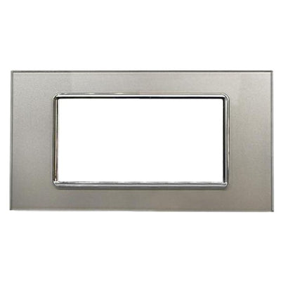 PLACCA 8004BL-3 4P SILVER/INT-LGT VETRO