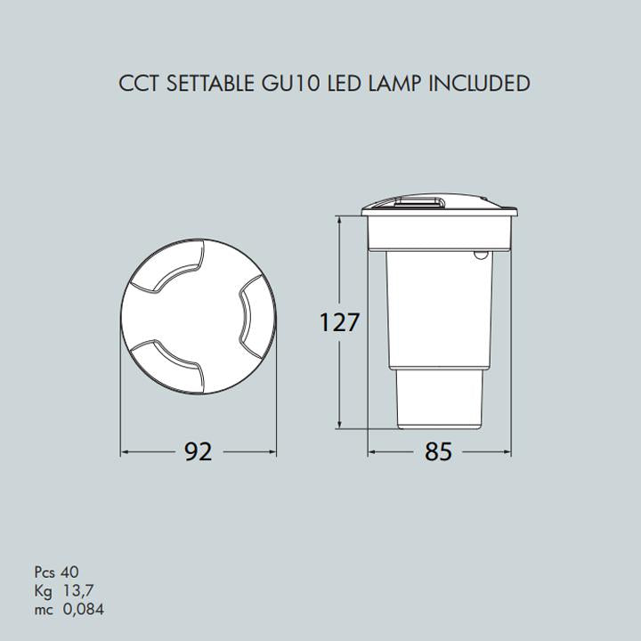 CECI 90 3L NERO SATIN LED GU10 3,5W CCT
