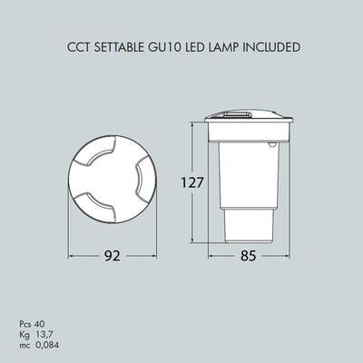 CECI 90 3L NERO SATIN LED GU10 3,5W CCT
