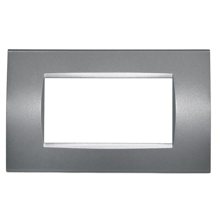 PLACCA 8004-8 4P GRIGIO SCURO/LGT T1 TECNOPOLIMERO