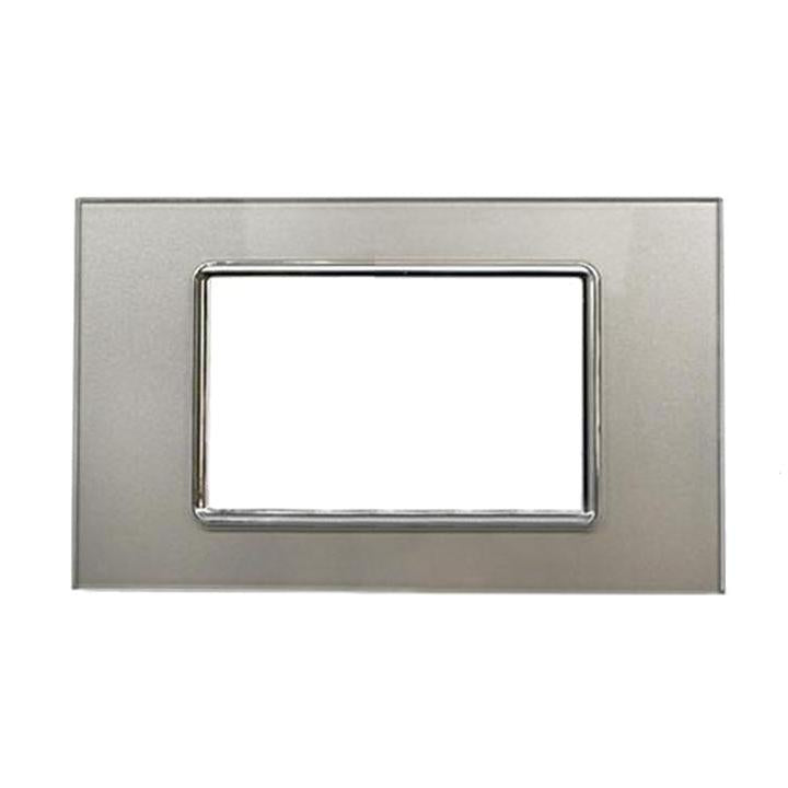 PLACCA 8003BL-3 3P SILVER/INT-LGT VETRO