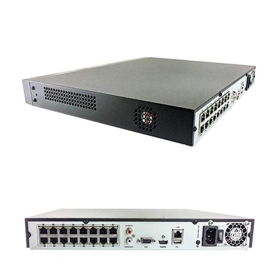 NVR 4K 16CH 1U 16POE FORMATI  VIDEO H.265 + / H.265 / H.264