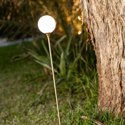 BRUNA 80 BRASS COLOUR SOLAR &  RECHARGEABLE BATTERY