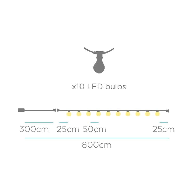 ALLEGRA OUTDOOR RGB LIGHT BLACK 5MT+3MT CABLE 220V