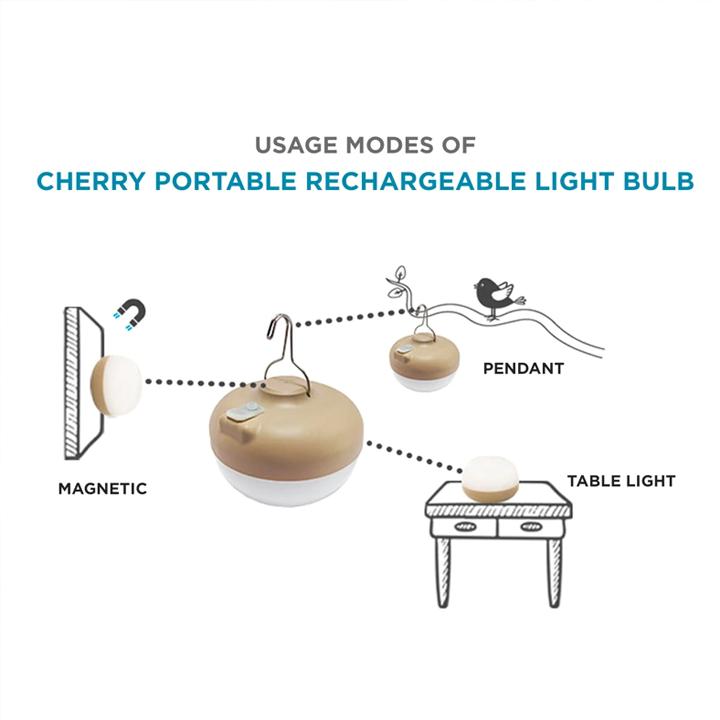 CHERRY BATTERY BULB WHITE 9W 4000K CON TELECOMANDO E MAGNETE