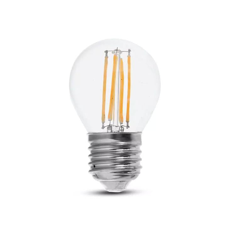 LED LAMPADINA 6W FILAMENTO E27 G45 TRASPARENTE 6400K 130LM/W