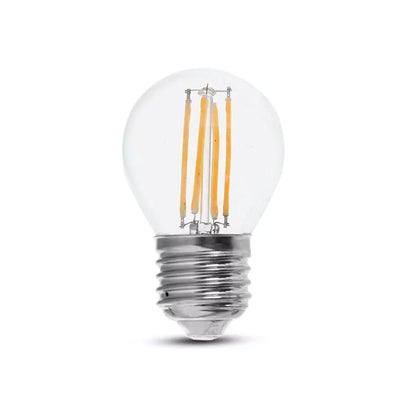 LED LAMPADINA 6W FILAMENTO E27 G45 TRASPARENTE 6400K 130LM/W