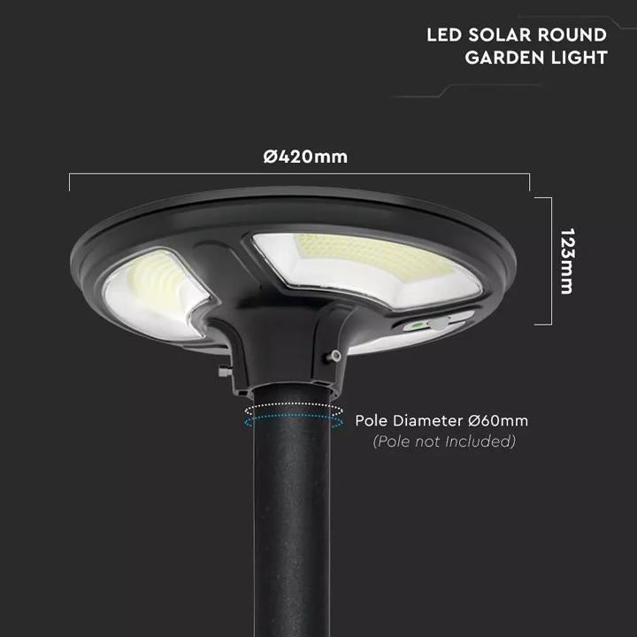 LUCE SOLARE DA GIARDINO A LED 7.5W SENSORE DI MOVIMENTO IP65 FUNZIONE TIMER TELECOMANDO 6500K