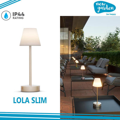 LOLA SLIM 30 2W OTTONE 4000K RICARICABILE USB IP44