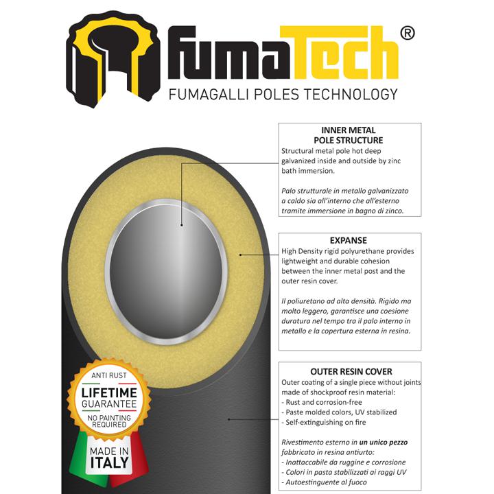 PALO FEBO 1000 NERO 1MT IN RESINA FUMAGALLI