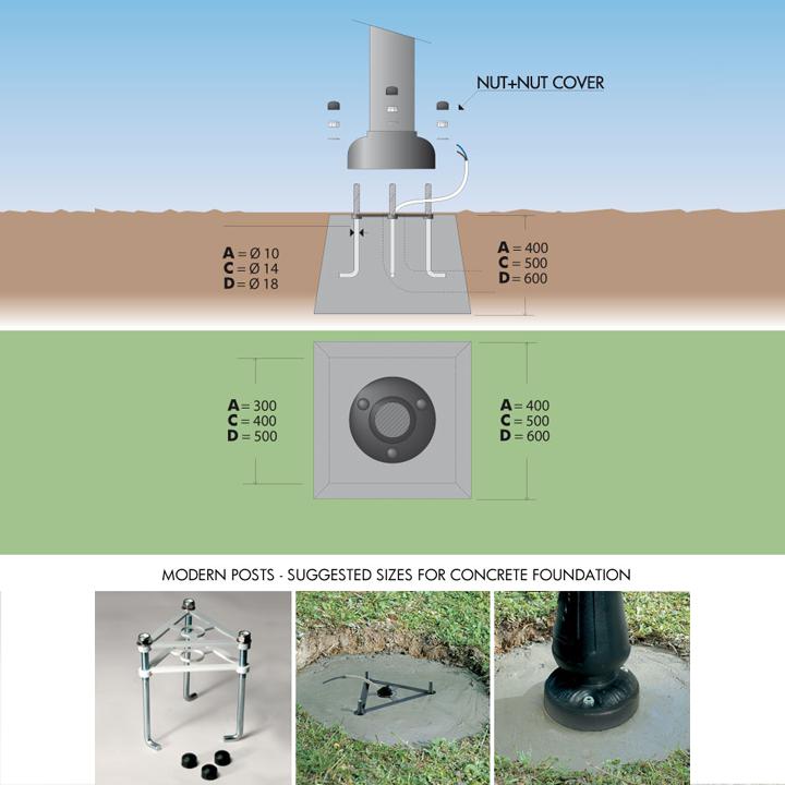 PALO FEBO 1500 NERO 1,5MT IN RESINA FUMATECH FUMAGALLI