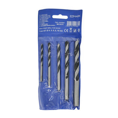 PUNTA BRAD PER LEGNO- SET 5PZ  4,5,6,8,10MM