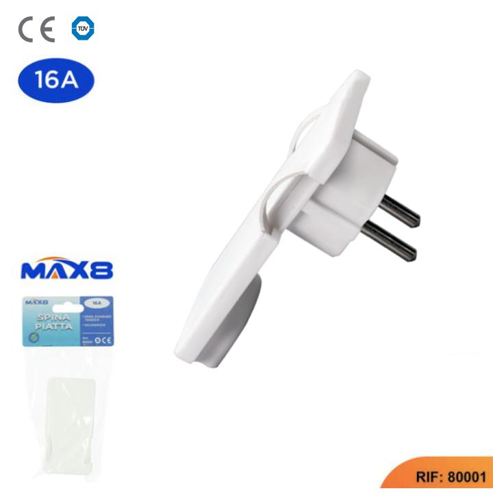 SPINA PIATTA STANDARD TEDESCO  16A 2P+T BIANCA