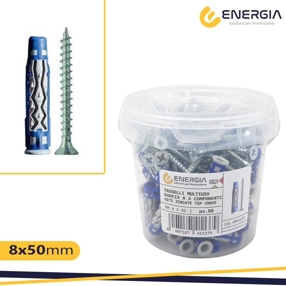 BARATTOLO 50 TASS. 8MM DUOFIX  NYLON + VITI