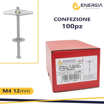 SCATOLA 100PZ TASS. ACC. 4MM   ANCORA SIMMETRICA CON VITE