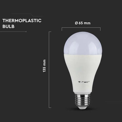 LED LAMPADINA SAMSUNG CHIP 17W E27 A65 PLASTICA 4000K DIMMERABILE