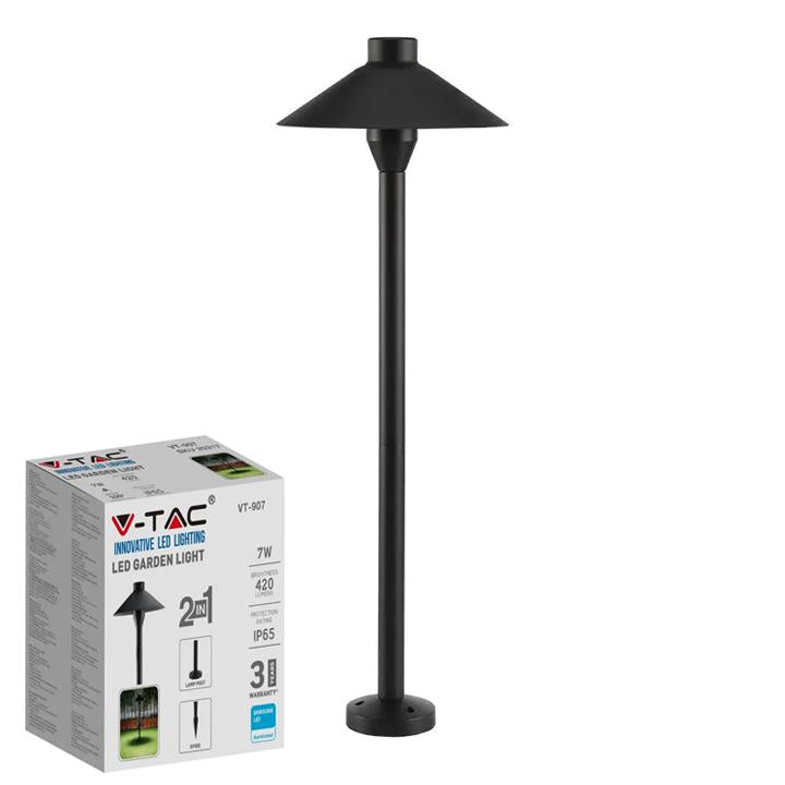 7W LED LAMPADA DA GIARDINO PALO/PICHETTO CORPO NERO IP65 4000K