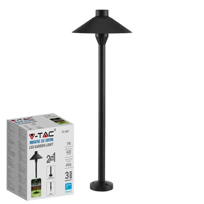7W LED LAMPADA DA GIARDINO PALO/PICHETTO CORPO NERO IP65 4000K