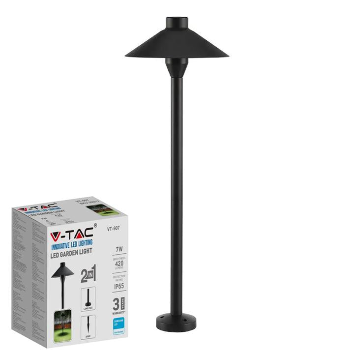 7W LED LAMPADA DA GIARDINO PALO/PICHETTO CORPO NERO IP65 4000K