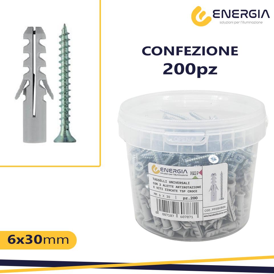 BARATTOLO 200 TASS. NYLON FE MM 6 + VITI