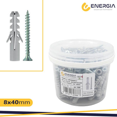 BARATTOLO 100 TASS. NYLON FE MM8 + VITI