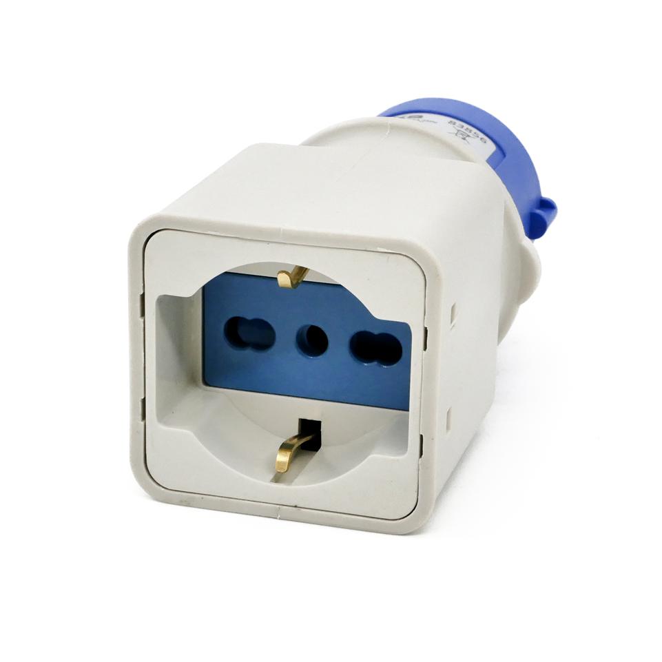 ADATT.1SP.CEE 2P+T 16A 250V 1PR. 2P+T16A 250V B/P CAVALIERE