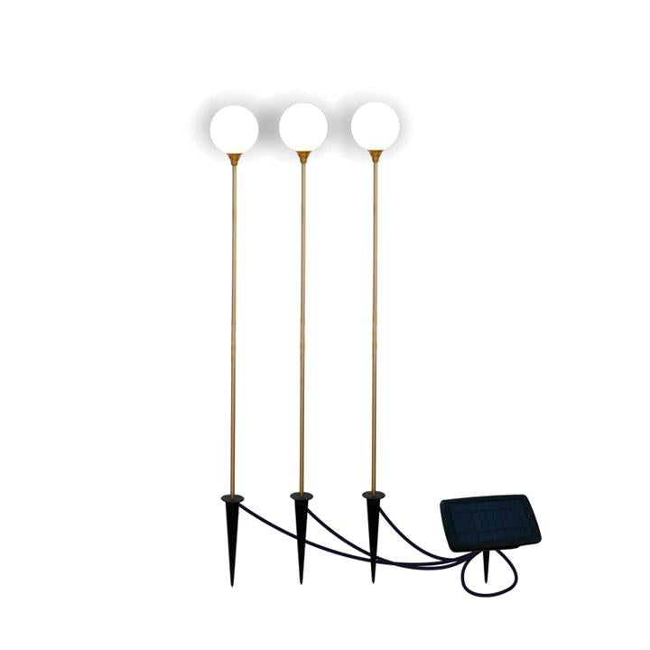 X3 BRUNA 80 BRASS COLOUR SOLAR & RECHARGEABLE BATTERY