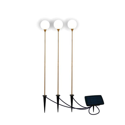 X3 BRUNA 80 BRASS COLOUR SOLAR & RECHARGEABLE BATTERY
